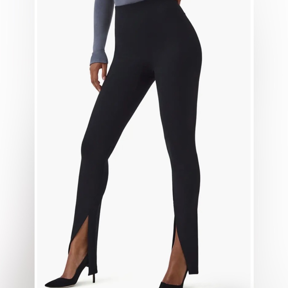Spanx Black High-Waisted Split Front Leggings - image 1